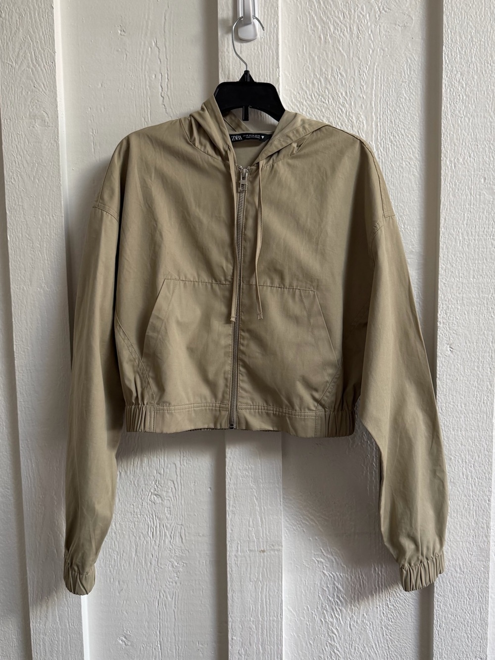 Zara Cropped Hooded Windbreaker Jacket - XS